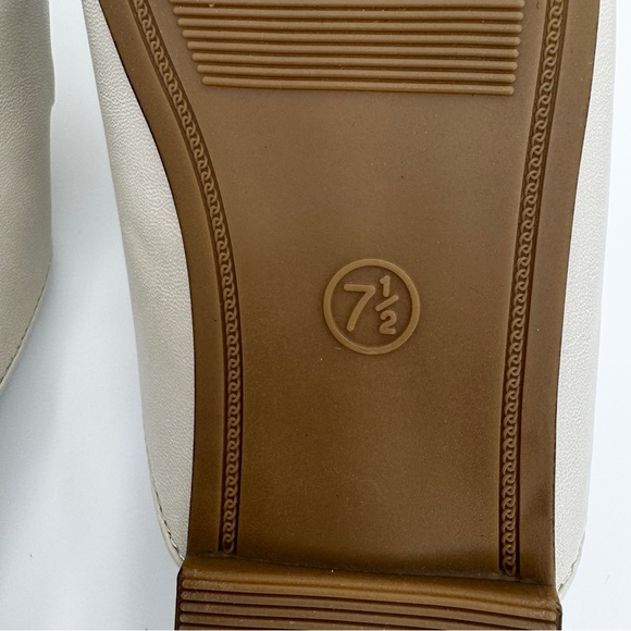 A NEW DAY Kiki Chain Loafer Mules Size 7.5 Off White Vegan Leather Slip On Flats - Picture 9 of 10